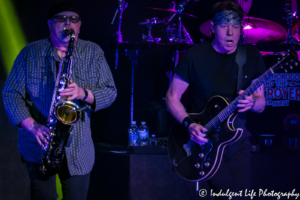 George Thorogood with saxophone player Buddy Leach at Uptown Theater in Kansas City on March 29, 2017, Kansas City concert photography.