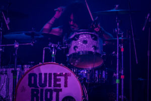 Drummer Frankie Banali of Quiet Riot live at Kanza Hall in Overland Park, Kansas on December 10, 2016, Kansas City concert photography.