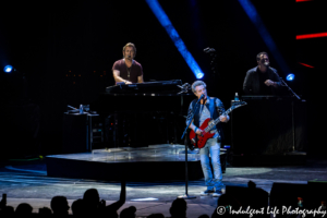 Original bass player Ross Valory and long-time keyboard player Jonathan Cain of Journey live at Starlight Theatre in Kansas City, MO on July 22, 2017.