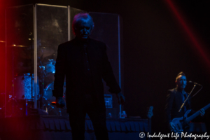 Lead singer Russell Hitchcock with drummer Aviv Cohen and bass player Derek Frank of Air Supply performing live at Star Pavilion inside Ameristar Casino Hotel Kansas City on July 29, 2017.