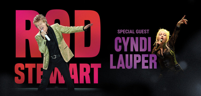 Sir Rod Stewart and Cyndi Lauper perform live at Sprint Center in Kansas City, MO on Tuesday, August 14, 2018.