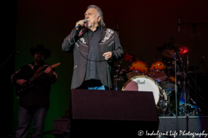 Gene Watson live in concert with Farewell Party Band members Chad Phillips on guitar and Todd Hines on drums at Ameristar Casino Hotel in Kansas City, MO on February 24, 2018.