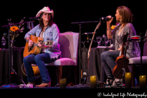 Country music artists Terri Clark and Pam Tillis performing live at Star Pavilion inside of Ameristar Casino Hotel Kansas City on May 11, 2018.