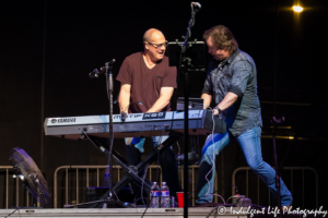 Restless Heart frontman Larry Stewart performing live with keyboard player Dave Innis at Festival on the Trails in Gardner, KS on June 9, 2018.