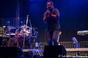 Restless Heart lead singer Larry Stewart with drummer John Dittrich live at Festival on the Trails in Gardner, KS on June 9, 2018.