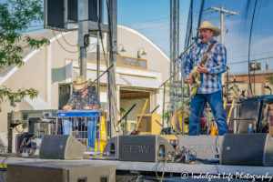 Ricochet frontman Heath Wright with steel guitarist Larry Hight at Festival on the Trails in Gardner, KS on June 9, 2018.