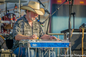 Ricochet steel guitar player Larry Hight at Festival on the Trails in Gardner, KS on June 9, 2018.