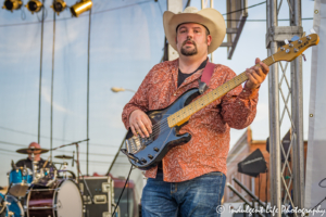 Ricochet bass guitarist Shane Mullins and drummer Chris Hempfling at Festival on the Trails in Gardner, KS on June 9, 2018.