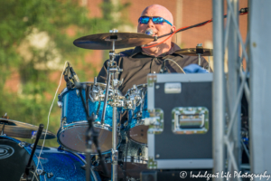 Ricochet drummer Chris Hempfling performing live at Festival on the Trails in Gardner, KS on June 9, 2018.