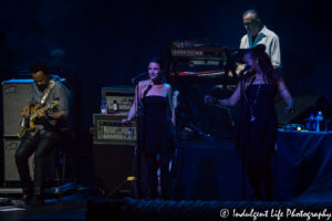 Bass player Freddie Washing with the Danettes and Steely Dan keyboard player performing live with bass player Freddie Washington and drummer Keith Carlock at Starlight Theatre in Kansas City, MO on June 18, 2018.