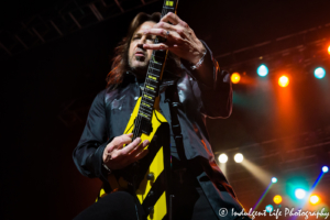 Frontman and guitarist Michael Sweet of Christian metal band Stryper live in concert at Star Pavilion inside of Ameristar Casino Hotel Kansas City on May 25, 2018.