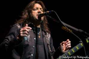 Christian metal band Stryper lead singer Michael Sweet performing live at Ameristar Casino Hotel Kansas City on May 25, 2018.