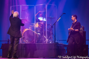 Air Supply lead vocalist Russell Hitchcock performing with drummer Aviv Cohen and bass guitarist Doug Gild at Ameristar Casino in Kansas City, MO on June 23, 2018.