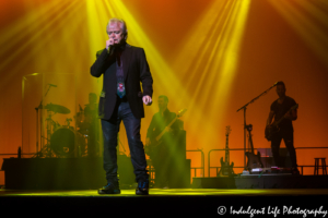 Lead vocalist Russell Hitchcock of Air Supply performing with drummer Aviv Cohen, bass player Doug Gild and guitarist Aaron Mclain at Ameristar Casino in Kansas City, MO on June 23, 2018.