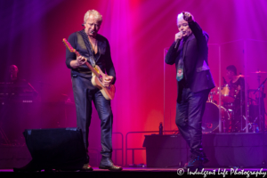 Singer-songwriter and guitarist Russell Hitchcock and lead vocalist Russell Hitchcock of Air Supply performing with keyboard player Mirko Tessandori and drummer Aviv Cohen at Ameristar Casino in Kansas City, MO on June 23, 2018.