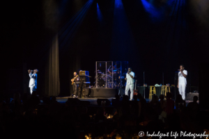 Wanya Morris with Nathan Morris and Shawn Stockman of Boyz II Men live at the Komen event Rock the Ribbon III at The Midland in Kansas City, MO on June 21, 2018.