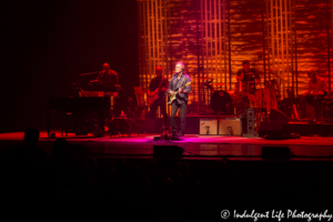 Jackson Browne live in concert with keyboard player Jeff Young and bass guitarist Bob Glaub, drummer Mauricio Lewak and steel guitar player Greg Leisz at Kansas City Music Hall on June 24, 2018.