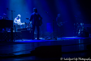 Jackson Browne performing with guitar player Shane Fontayne and steel guitarist Greg Leisz at Music Hall in Kansas City, MO on June 24, 2018.