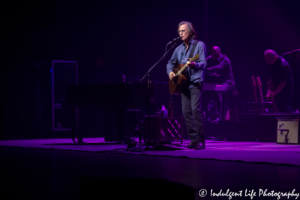 Jackson Browne with keyboard player Jeff Young and bassist Bob Glaub performing live at Kansas City Music Hall on June 24, 2018.