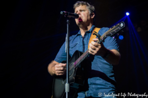 Lead singer Richie McDonald of Lonestar performing live on the acoustic guitar at Star Pavilion inside of Ameristar Casino in Kansas City, MO on June 28, 2018.