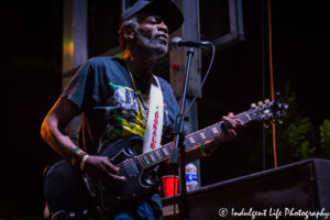 The Wailers guitarist Donald Kingsey performing at Live on Mass in Lawrence, KS on June 29, 2018.