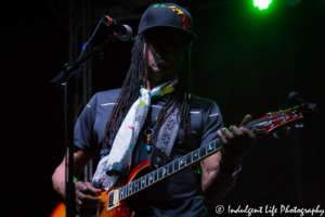 The Wailers guitar player Junior Marvin in concert at Live on Mass in Lawrence, KS on June 29, 2018.