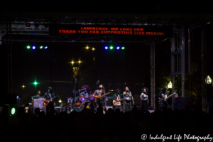 Legendary reggae band The Wailers performing Live on Mass in downtown Lawrence, KS on June 29, 2018.