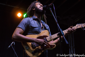 Lead singer and guitarist Josh Barrett of The Wailers performing at Live on Mass in Lawrence, KS on June 29, 2018.