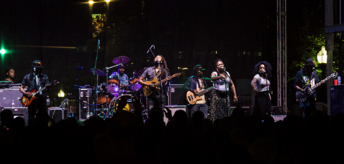 Reggae bands The Wailers and Ras Neville & The Kingstonians performed at the Live on Mass event by Granada Theatre in Lawrence, KS on June 29, 2018.