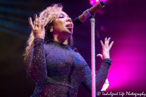 Tameka "Tiny" Cottle of Xscape live in concert at Sprint Center in Kansas City, MO on July 5, 2018.