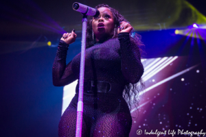 Xscape member Tamika Scott live in concert at Sprint Center in downtown Kansas City, MO on July 5, 2018.