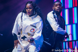 Xscape member Tamika Scott performing live at Sprint Center in Kansas City, MO on July 5, 2018.