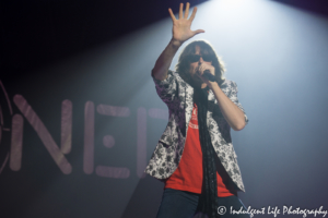 Frontman Kelly Hansen of Foreigner performing live at Starlight Theatre in Kansas City, MO on July 17, 2018.