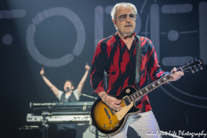 Foreigner founder and guitarist Mick Jones performing live with keyboard player Michael Bluestein at Starlight Theatre in Kansas City, MO on July 17, 2018.