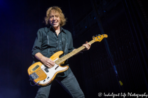 Bass guitarist Jeff Pilson of Foreigner performing live at Starlight Theatre in Kansas City, MO on July 17, 2018.