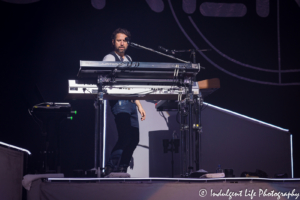 Foreigner keyboard player Michael Bluestein performing live at Starlight Theatre in Kansas City, MO on July 17, 2018.