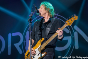 Foreigner bass guitarist Jeff Pilson live in concert at Starlight Theatre in Kansas City, MO on July 17, 2018.