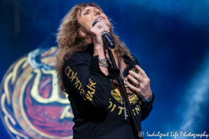 Frontman David Coverdale of Whitesnake performing live in concert at Starlight Theatre in Kansas City, MO on July 17, 2018.