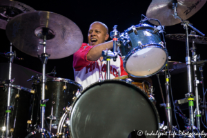 Drummer Rocky Bryant of Average White Band live in concert at Ameristar Casino in Kansas City, MO on August 25, 2018.