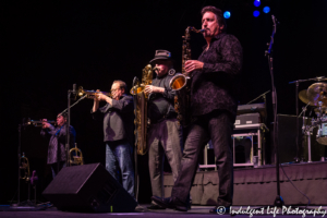 Tower of Power members Tom Politzer, Stephen 'Doc' Kupka, Sal Cracchiolo and Adolfo Acosta performing together at Ameristar Casino in Kansas City, MO on August 25, 2018.