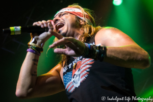 Hard rock frontman Bret Michaels performing live at Star Pavliion inside of Ameristar Casino Hotel Kansas City on September 15, 2018.