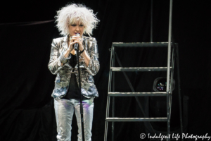 Cyndi Lauper live in concert on tour with Rod Stewart at Sprint Center in downtown Kansas City, MO on October 16, 2018.