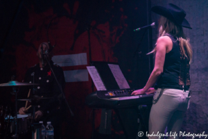 Keyboardist Jules Peters and drummer Smiley of The Alarm live in concert at recordBar in Kansas City, MO on November 7, 2018.