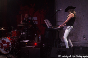 Drummer Smiley and keyboard player Jules Peters of The Alarm performing live at recordBar in Kansas City, MO on November 7, 2018.