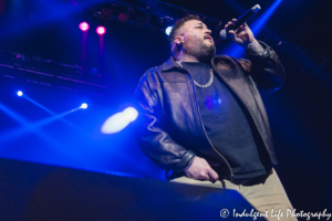 Color Me Badd lead singer Bryan Abrams live in concert at Star Pavilion inside of Ameristar Casino Hotel Kansas City on March 2, 2019.