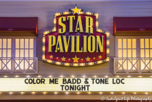 Star Pavilion marquee at Ameristar Casino in Kansas City, MO featuring Color Me Badd and Tone Loc on March 2, 2019.