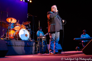 Gene Watson in concert with Farewell Party drummer Todd Hines, bass guitarist Staley Rogers and keyboard player Glen Rodgers at Ameristar Casino Hotel Kansas City on February 23, 2019.