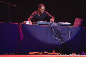 DJ M. Walk spinning tracks before the Tone Loc set at Ameristar Casino's Star Pavilion in Kansas City, MO on March 2, 2019.