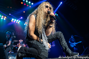 Great White lead singer Mitch Malloy with Mark Kendall, Audie Desbrow and Scott Snyder at Star Pavilion inside Ameristar Casino in Kansas City, MO on May 24, 2019.