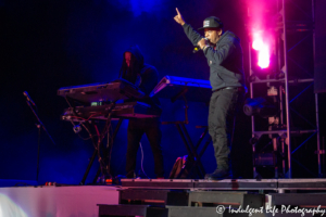 Rapper Mike Bivins of RBRM in concert at Kansas City's Starlight Theatre on May 9, 2019.